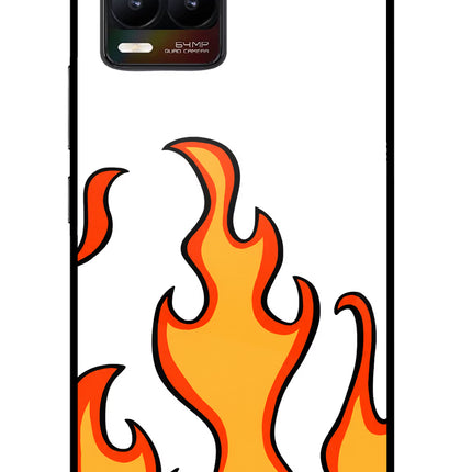 Fired Up – White Realme 8/8 Pro (not 5G) Glass Case Back Cover by Casekaro