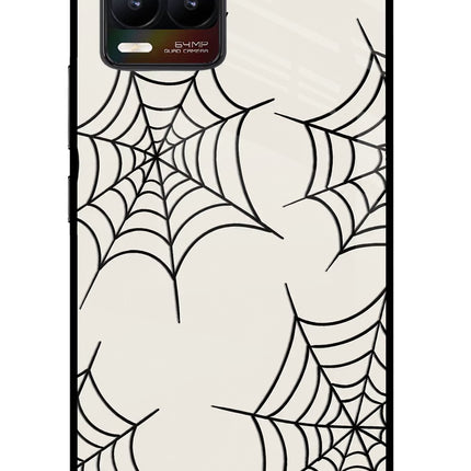 Spider Web Realme 8/8 Pro (not 5G) Glass Case Back Cover by Casekaro