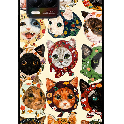 Cool Cat Realme 8/8 Pro (not 5G) Glass Case Back Cover by Casekaro