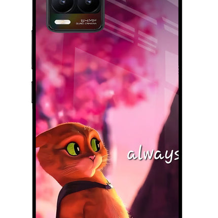 Always Cat Realme 8/8 Pro (not 5G) Glass Case Back Cover by Casekaro