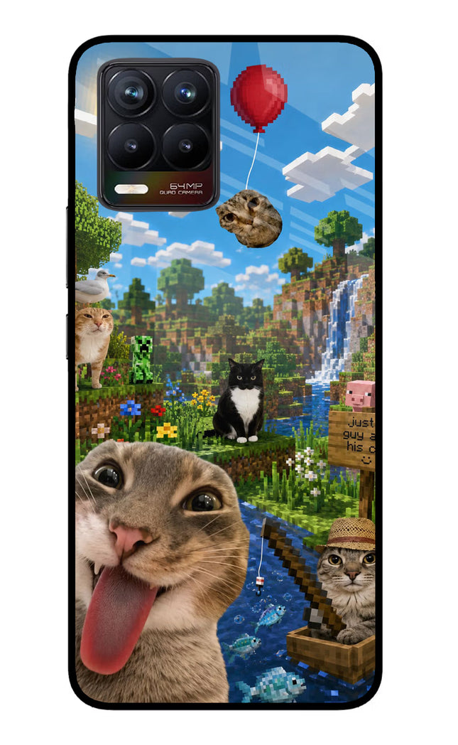 Minecraft Cat Chaos Realme 8/8 Pro (not 5G) Glass Case