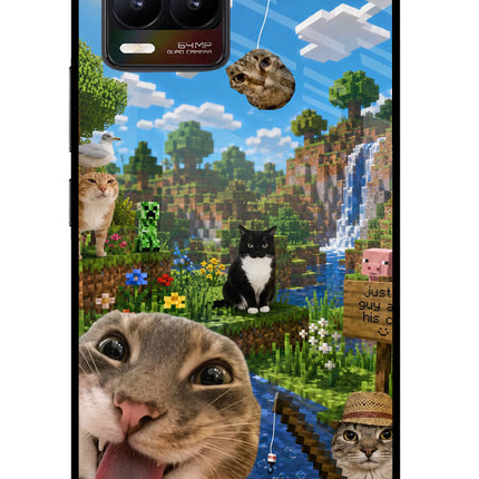 Minecraft Cat Chaos Realme 8/8 Pro (not 5G) Glass Case Back Cover by Casekaro