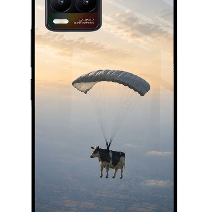 Skydiving Cow Realme 8/8 Pro (not 5G) Glass Case