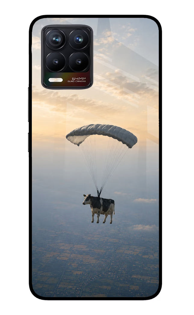 Skydiving Cow Realme 8/8 Pro (not 5G) Glass Case