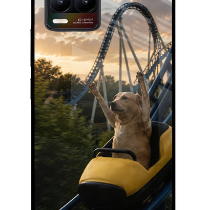 Rollercoaster Dog Realme 8/8 Pro (not 5G) Glass Case Back Cover by Casekaro
