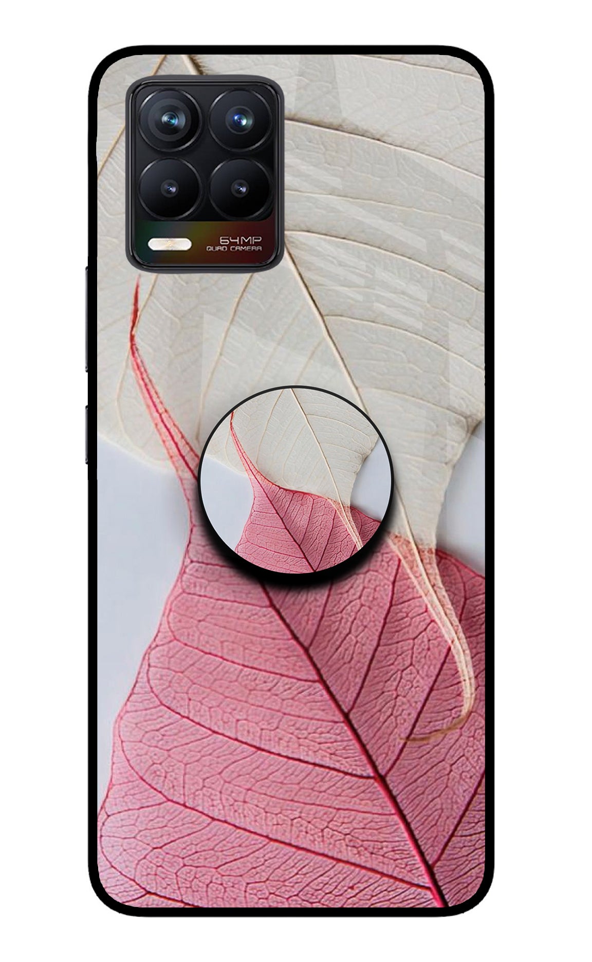 White Pink Leaf Realme 8/8 Pro (not 5G) Pop Case