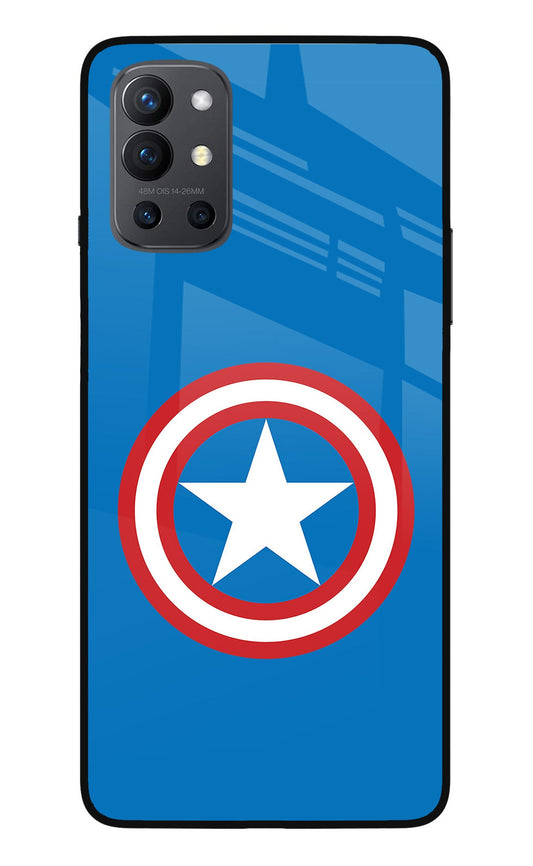 Captain America Logo Oneplus 9R Glass Case