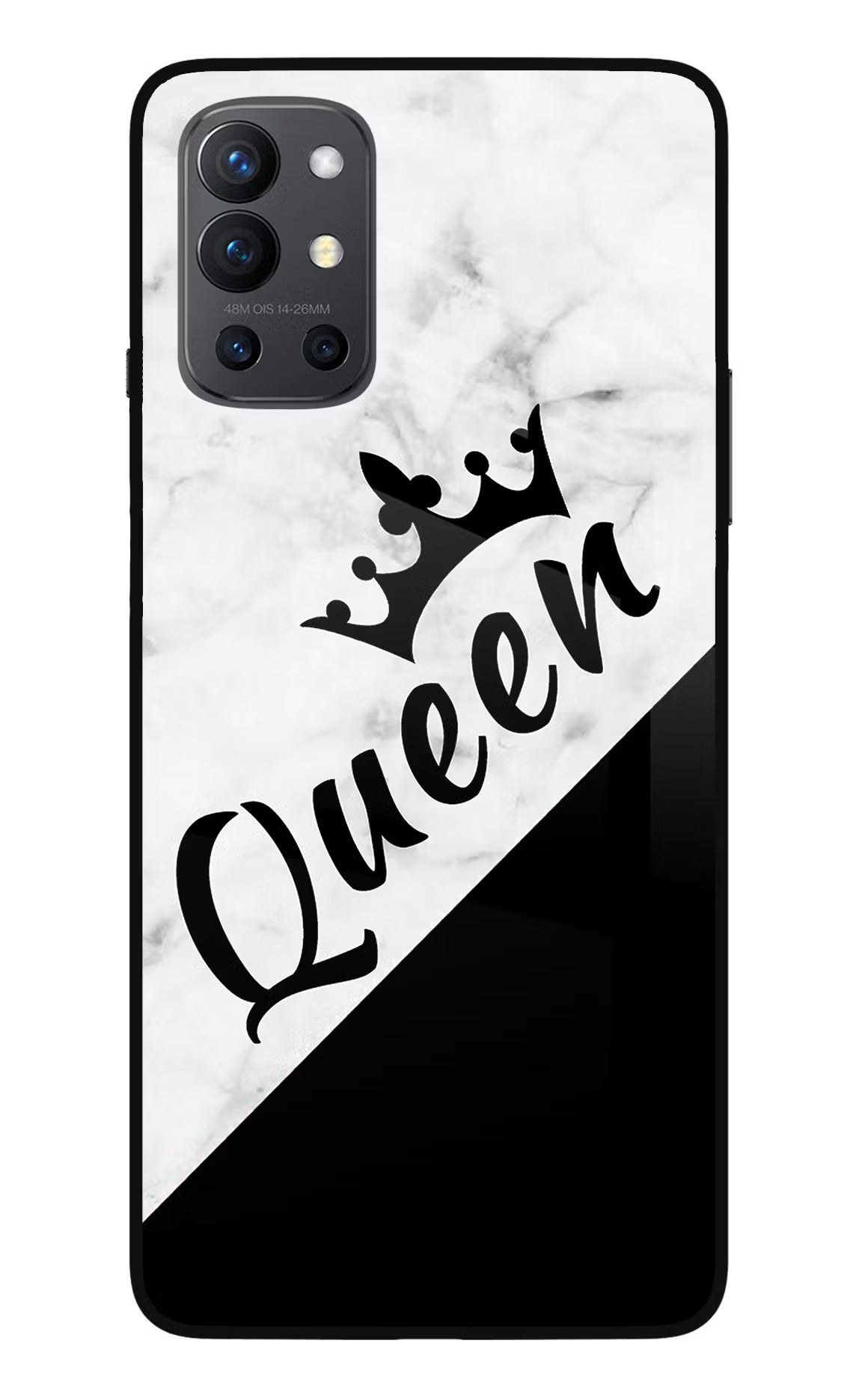 Queen Oneplus 9R Glass Case Back Cover by Casekaro