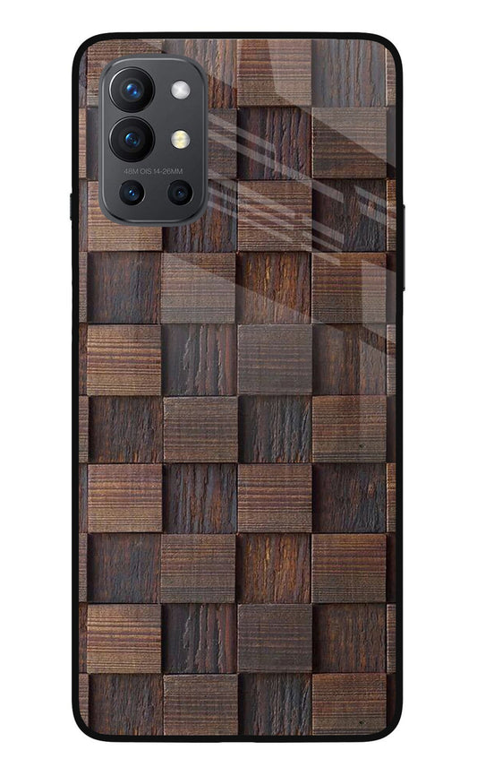 Wooden Cube Design Oneplus 9R Glass Case