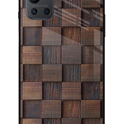 Wooden Cube Design Oneplus 9R Glass Case