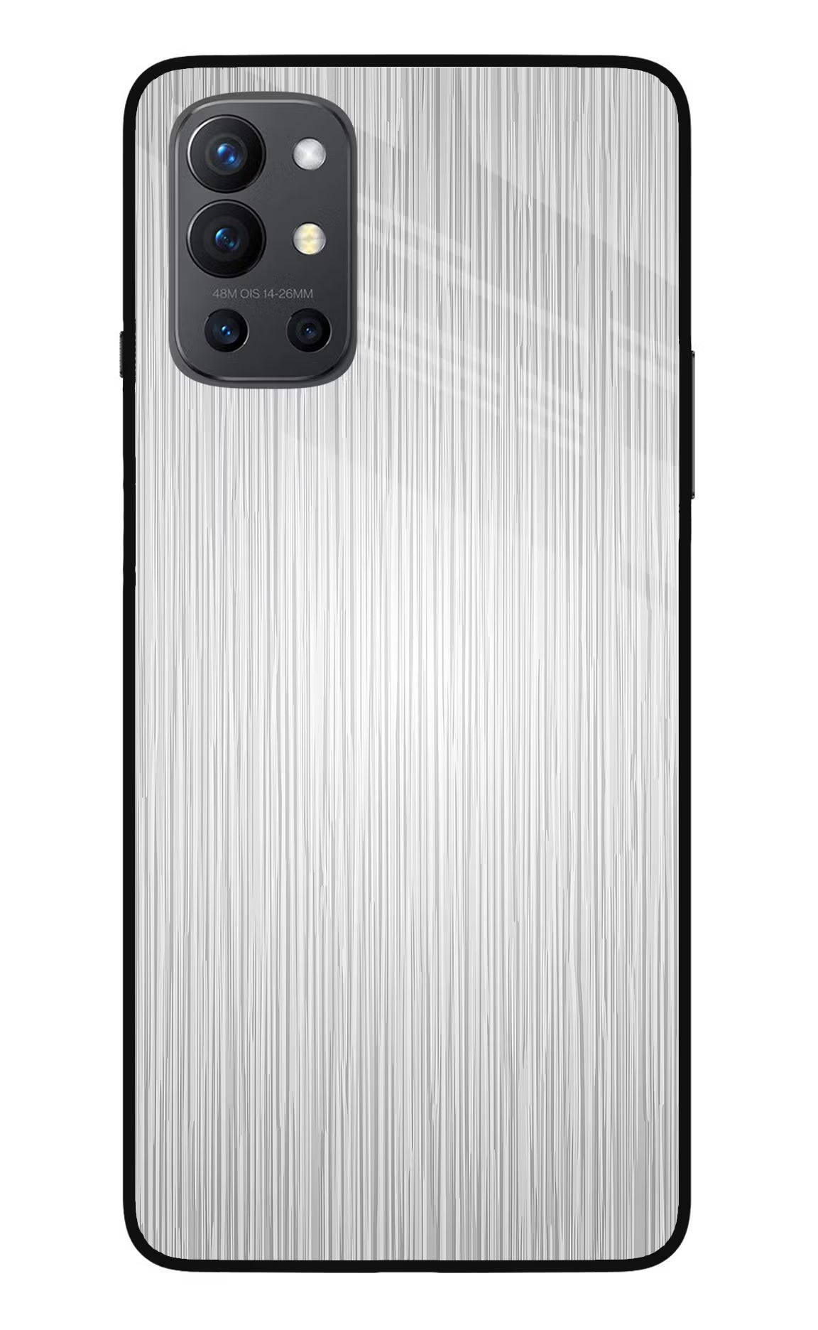 Wooden Grey Texture Oneplus 9R Glass Case Back Cover by Casekaro