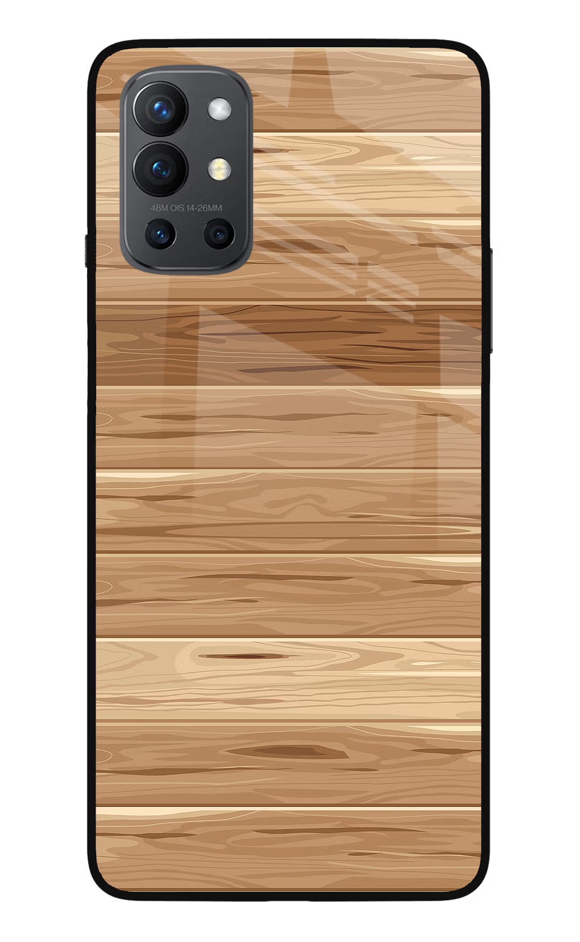 Wooden Vector Oneplus 9R Glass Case Back Cover by Casekaro