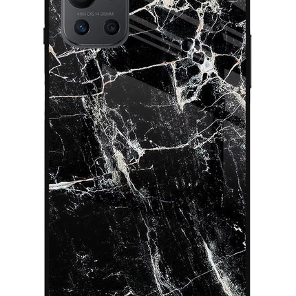 Black Marble Texture Oneplus 9R Glass Case