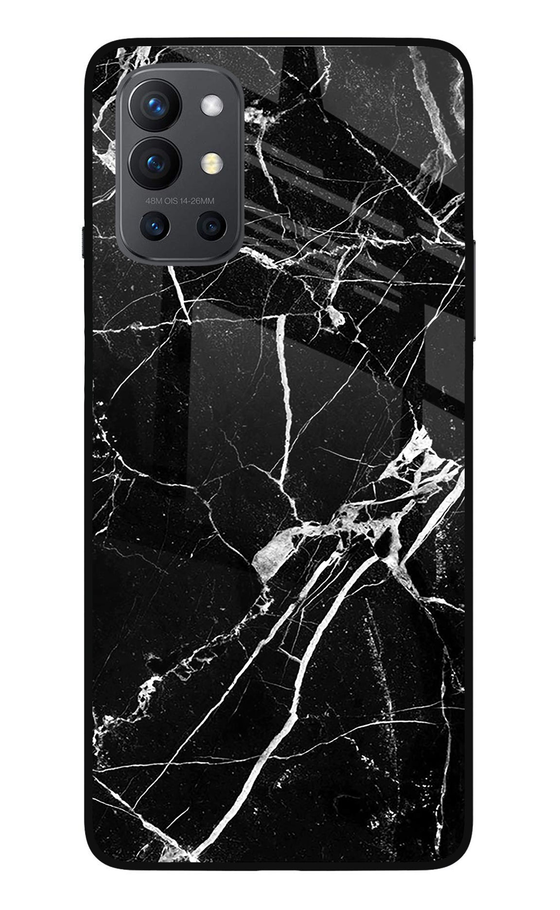 Black Marble Pattern Oneplus 9R Back Cover