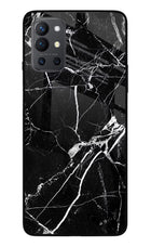 Black Marble Pattern Oneplus 9R Glass Case