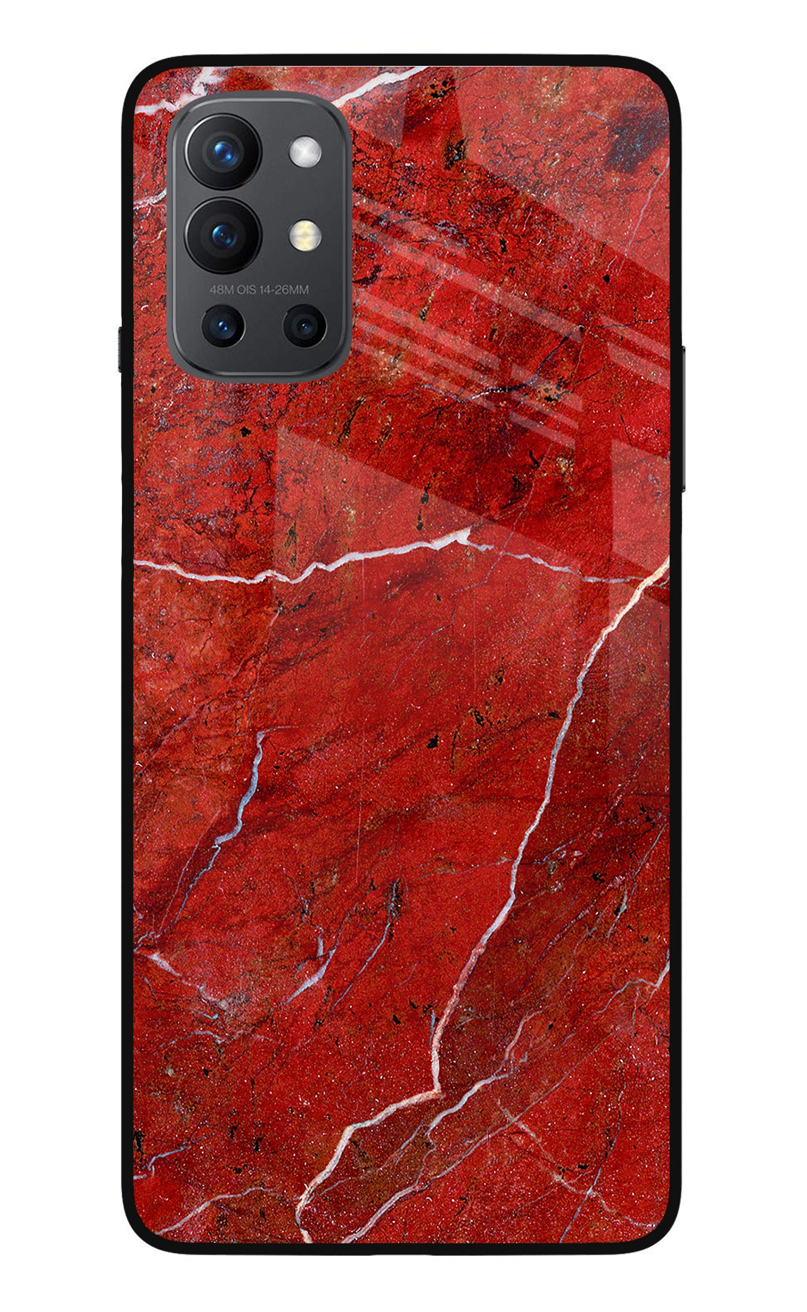 Red Marble Design Oneplus 9R Back Cover