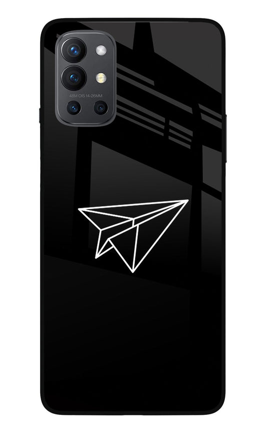 Paper Plane White Oneplus 9R Glass Case