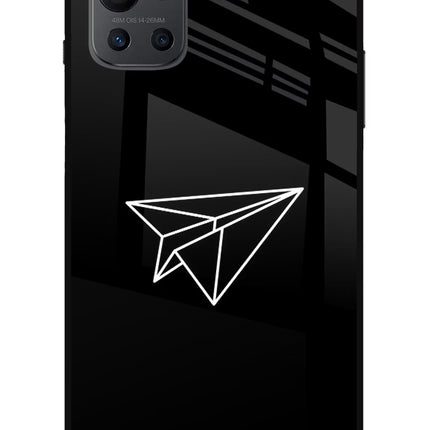Paper Plane White Oneplus 9R Glass Case