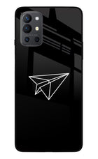 Paper Plane White Oneplus 9R Glass Case