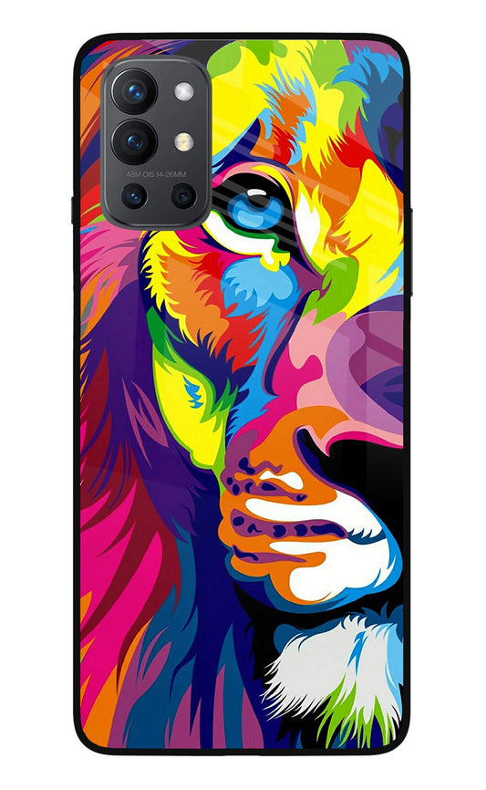 Lion Half Face Oneplus 9R Glass Case