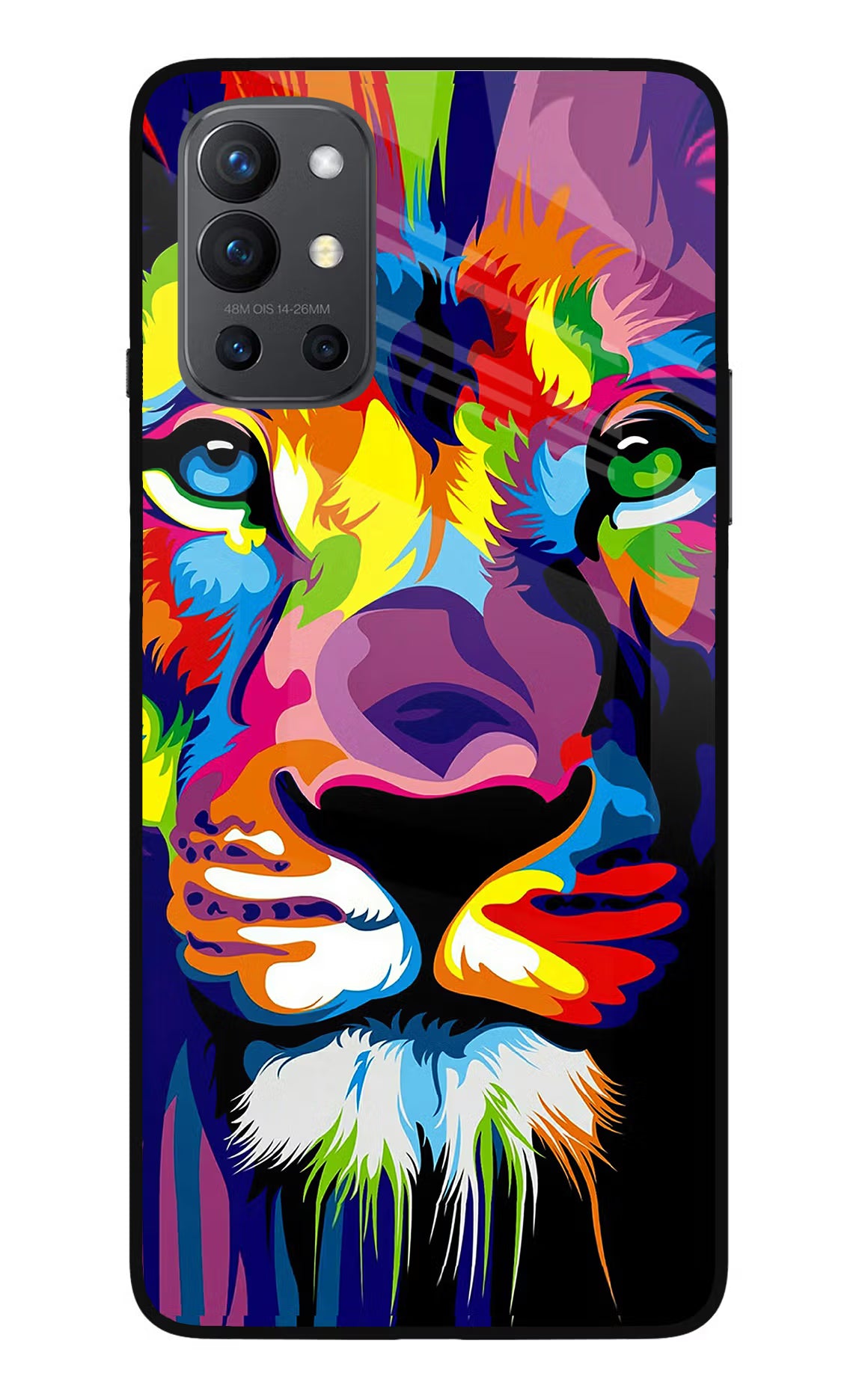 Lion Oneplus 9R Glass Case Back Cover by Casekaro