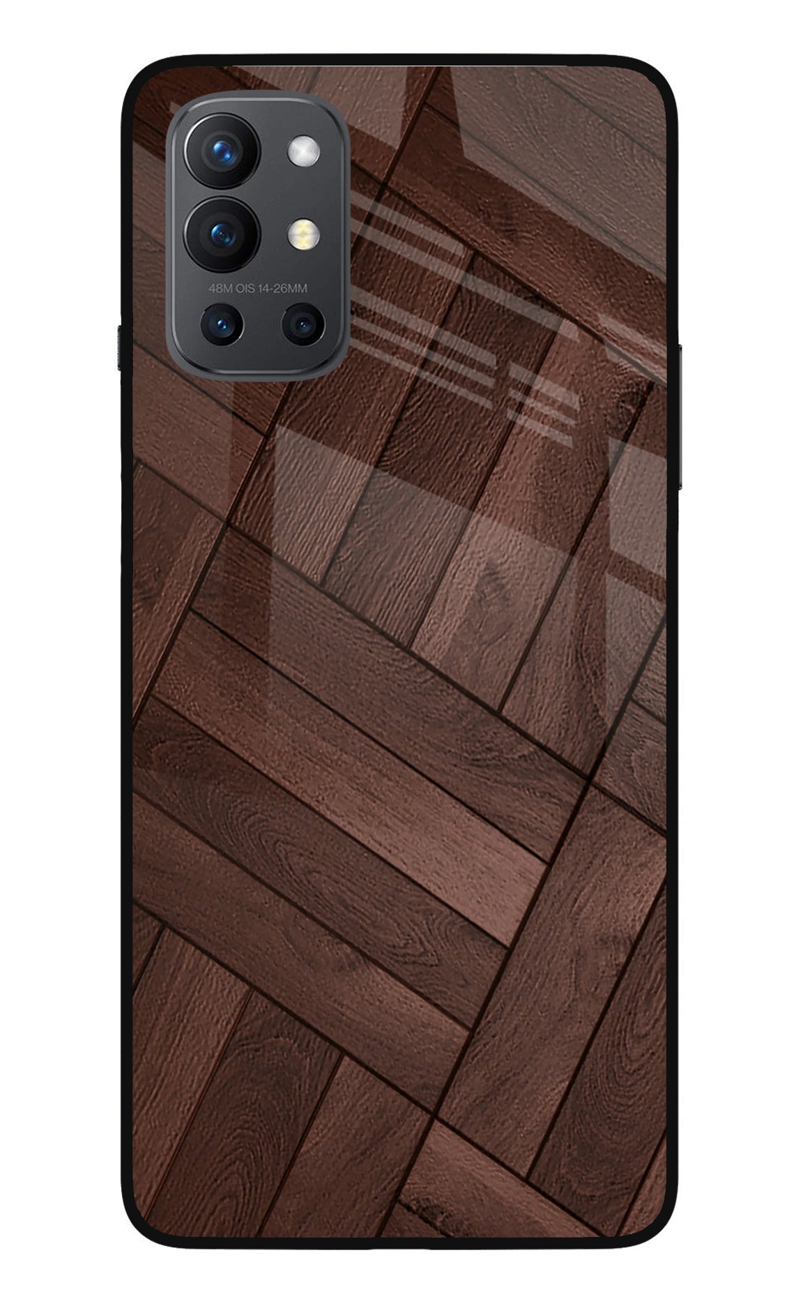 Wooden Texture Design Oneplus 9R Glass Case