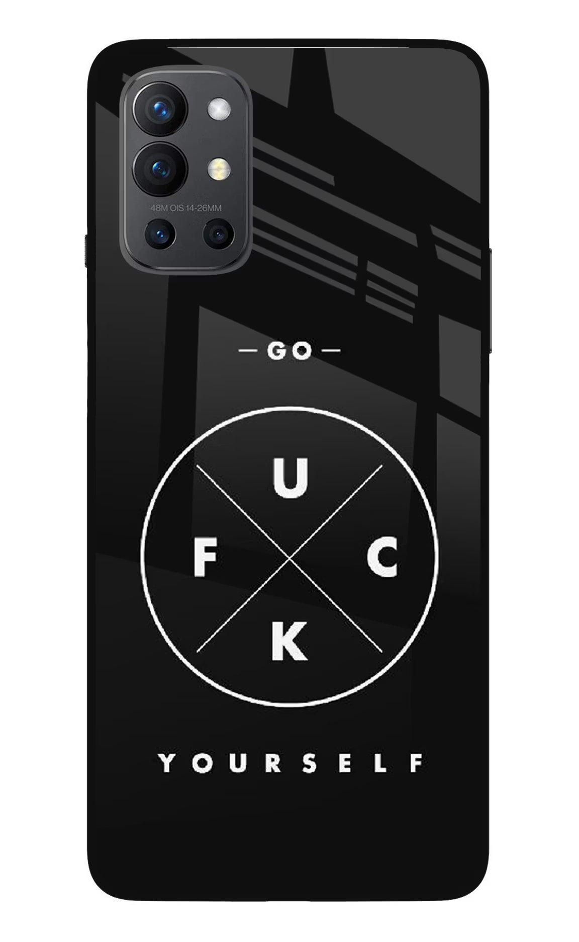 Go Fuck Yourself Oneplus 9R Glass Case Back Cover by Casekaro