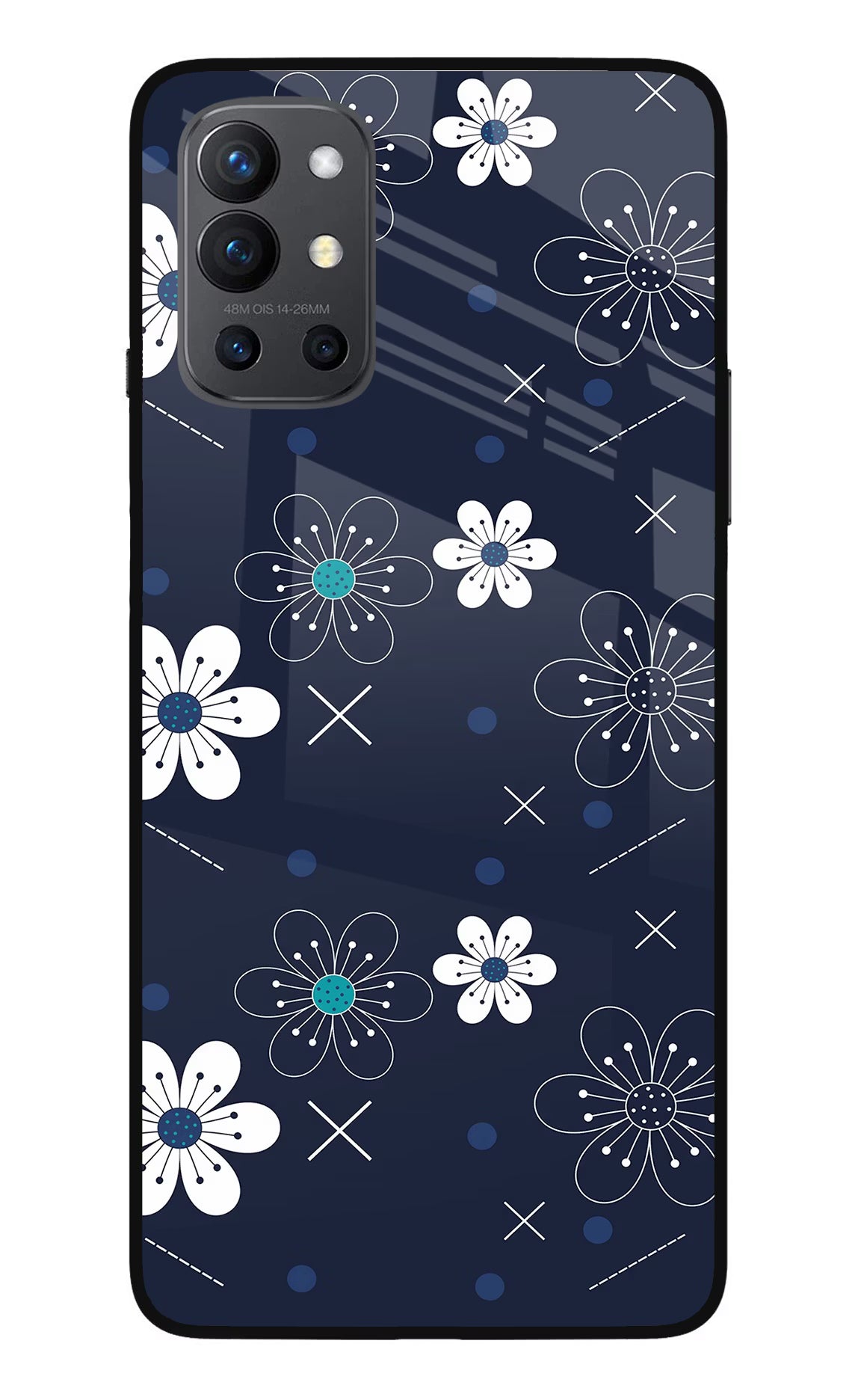 Flowers Oneplus 9R Glass Case Back Cover by Casekaro