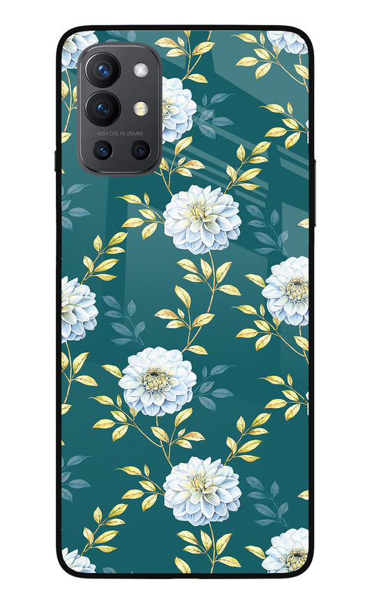 Flowers Oneplus 9R Glass Case