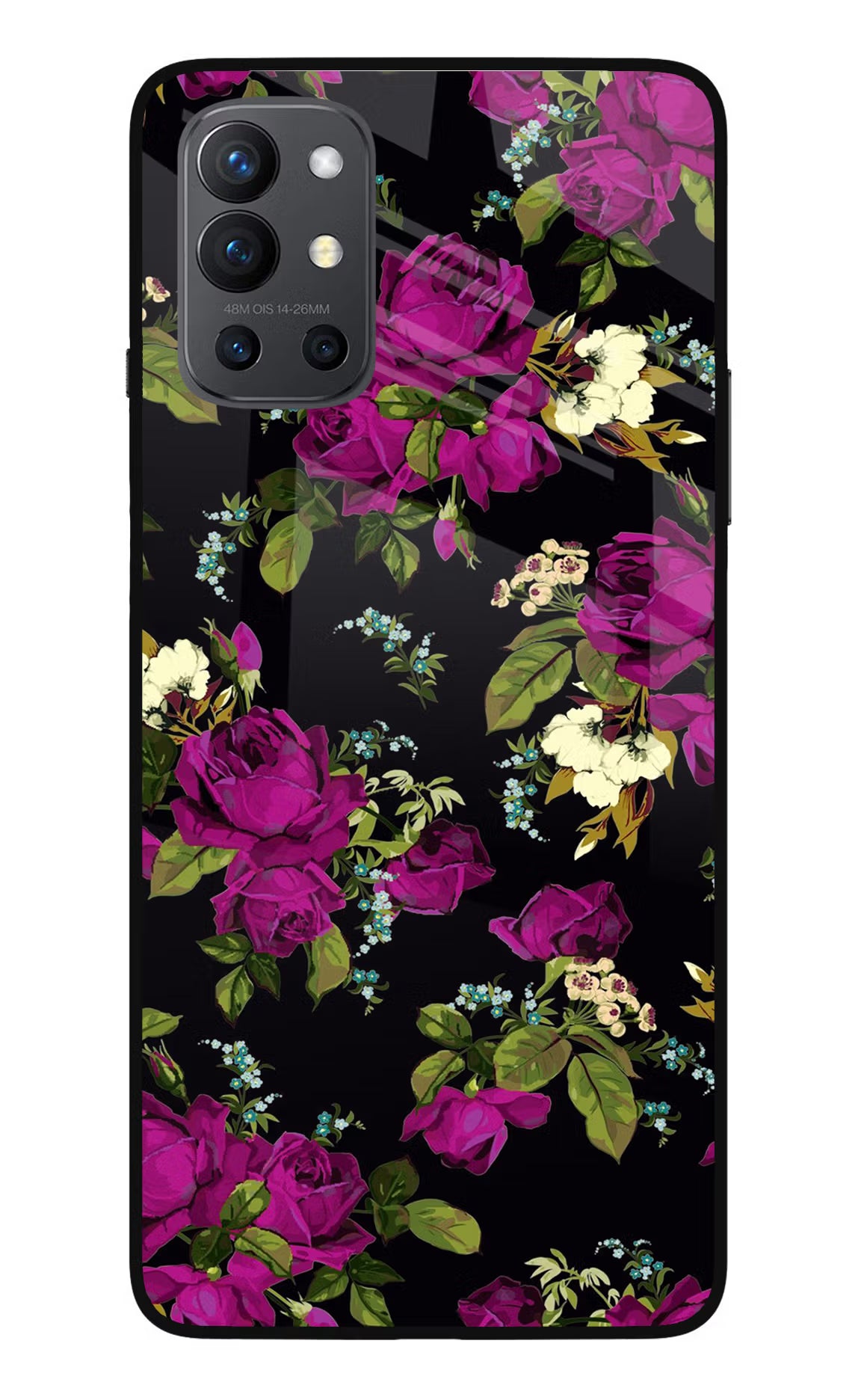 Flowers Oneplus 9R Glass Case Back Cover by Casekaro