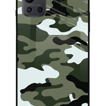 Camouflage Oneplus 9R Glass Case