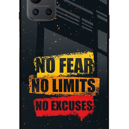 No Fear No Limits No Excuse Oneplus 9R Glass Case