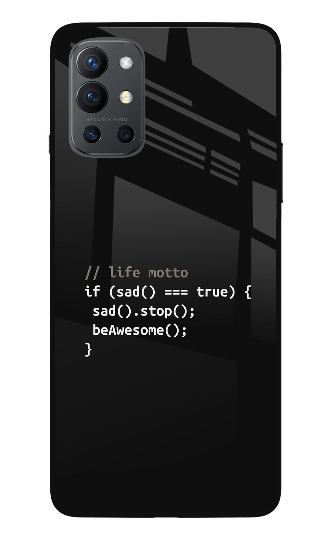 Life Motto Code Oneplus 9R Glass Case