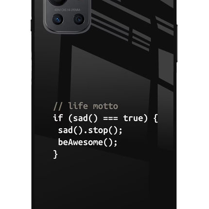 Life Motto Code Oneplus 9R Glass Case