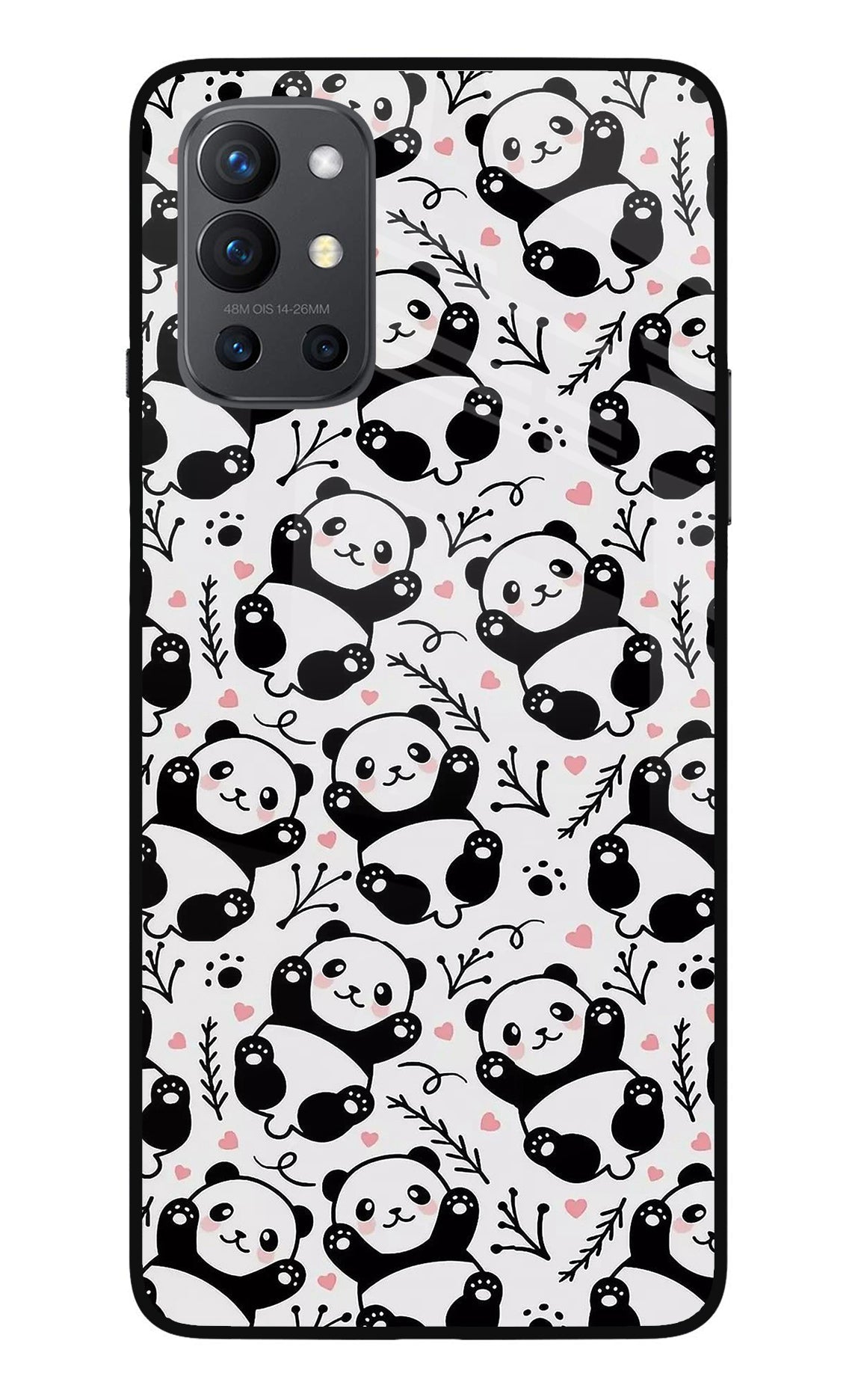 Cute Panda Oneplus 9R Glass Case