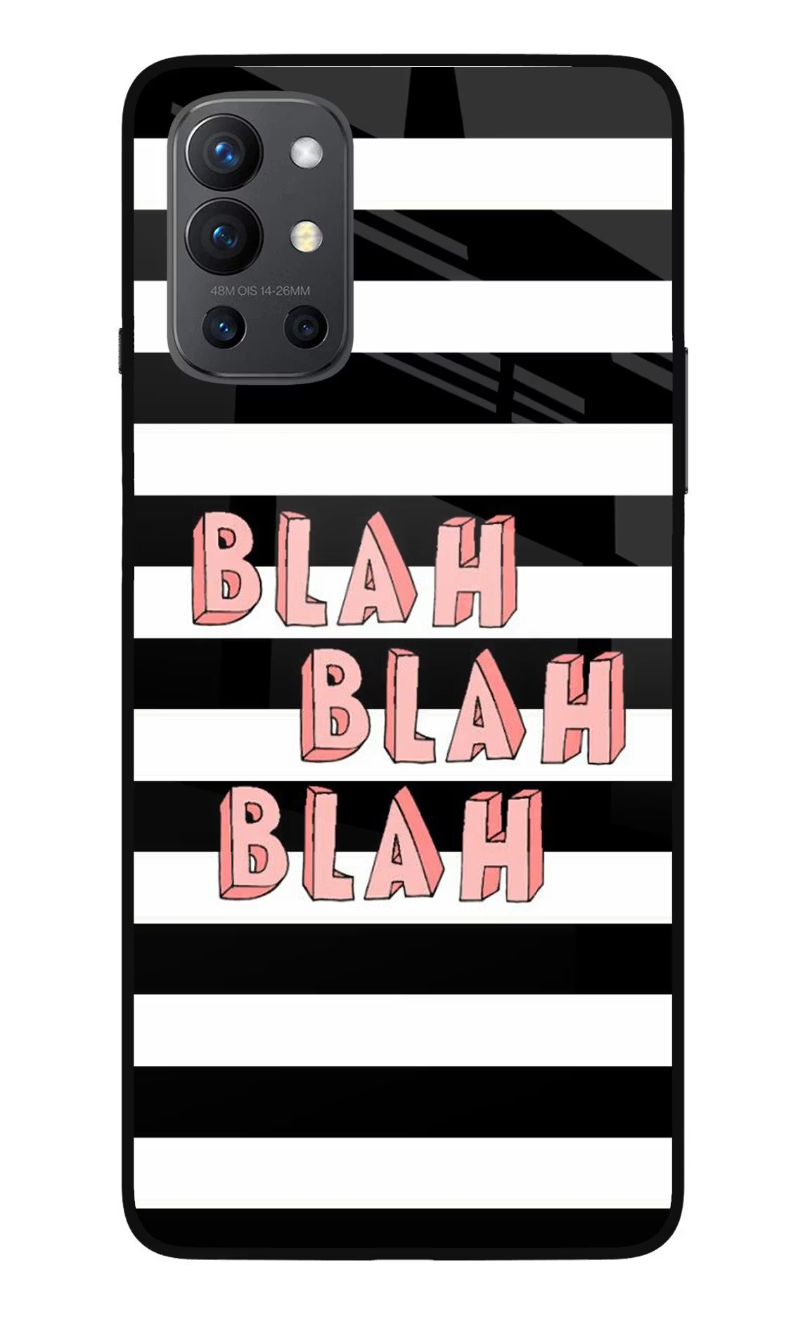 Blah Blah Blah Oneplus 9R Glass Case Back Cover by Casekaro