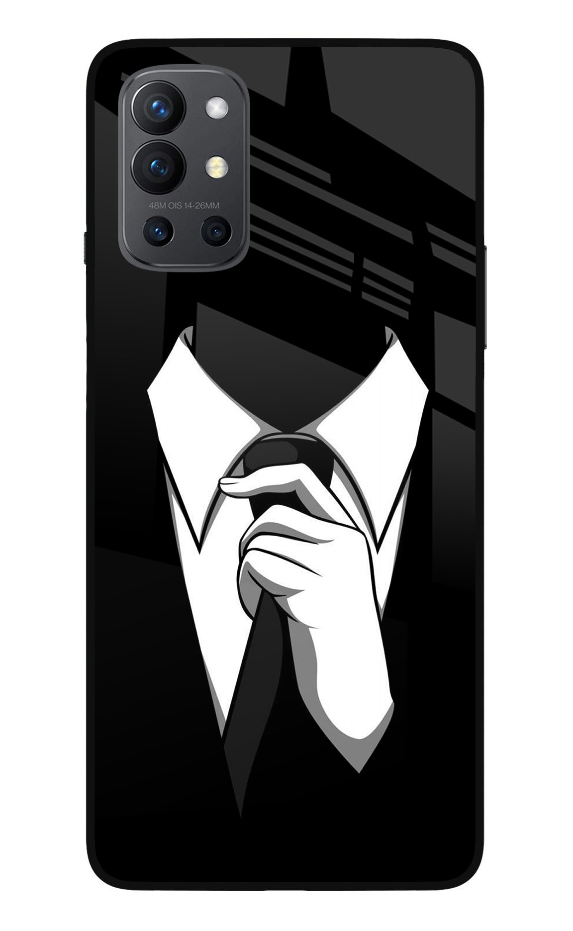 Black Tie Oneplus 9R Back Cover