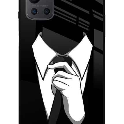 Black Tie Oneplus 9R Glass Case