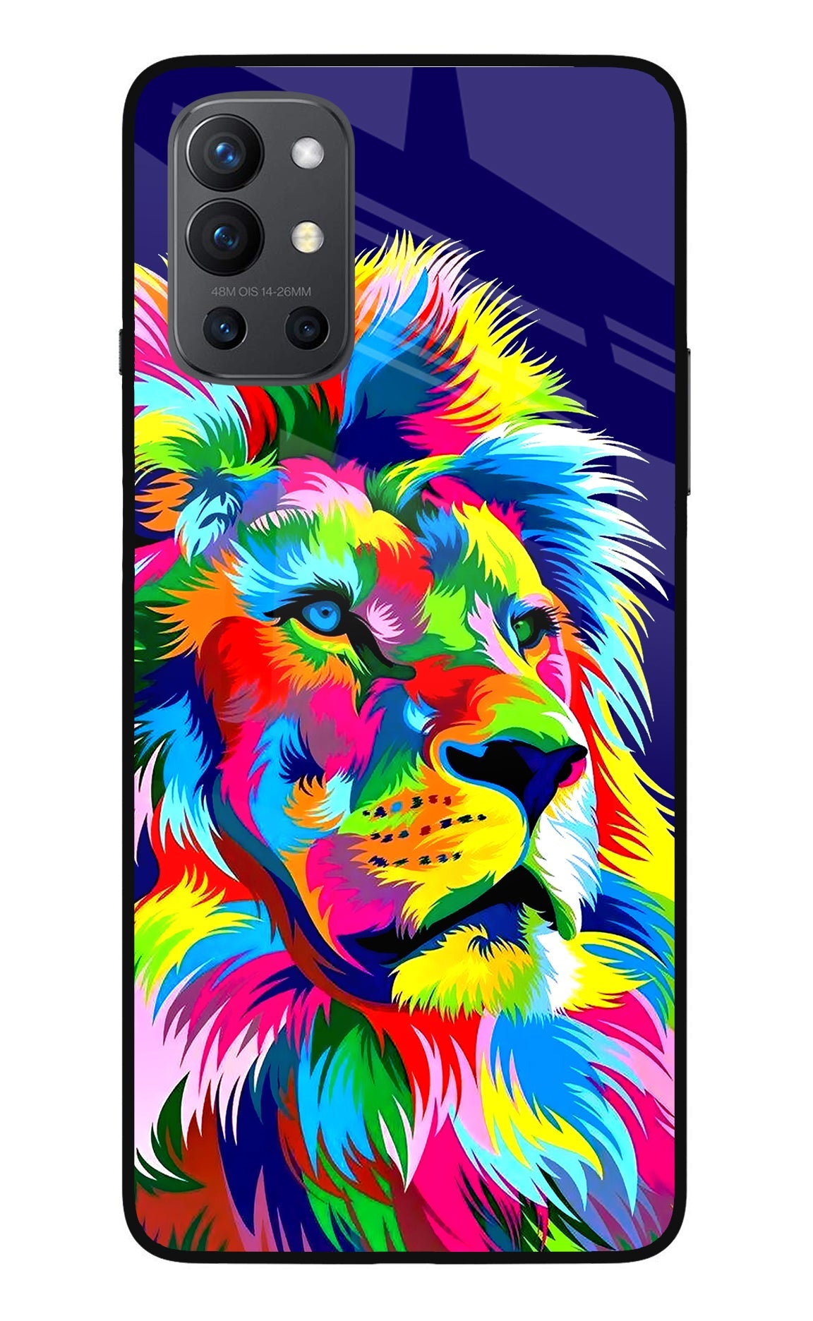 Vector Art Lion Oneplus 9R Glass Case