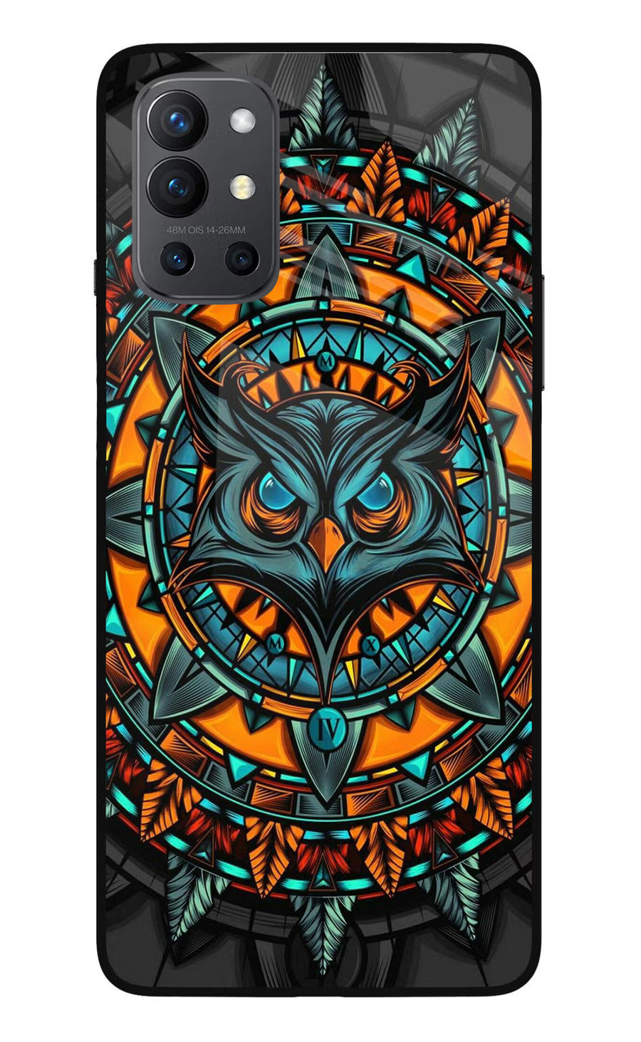 Angry Owl Art Oneplus 9R Back Cover, Glass case