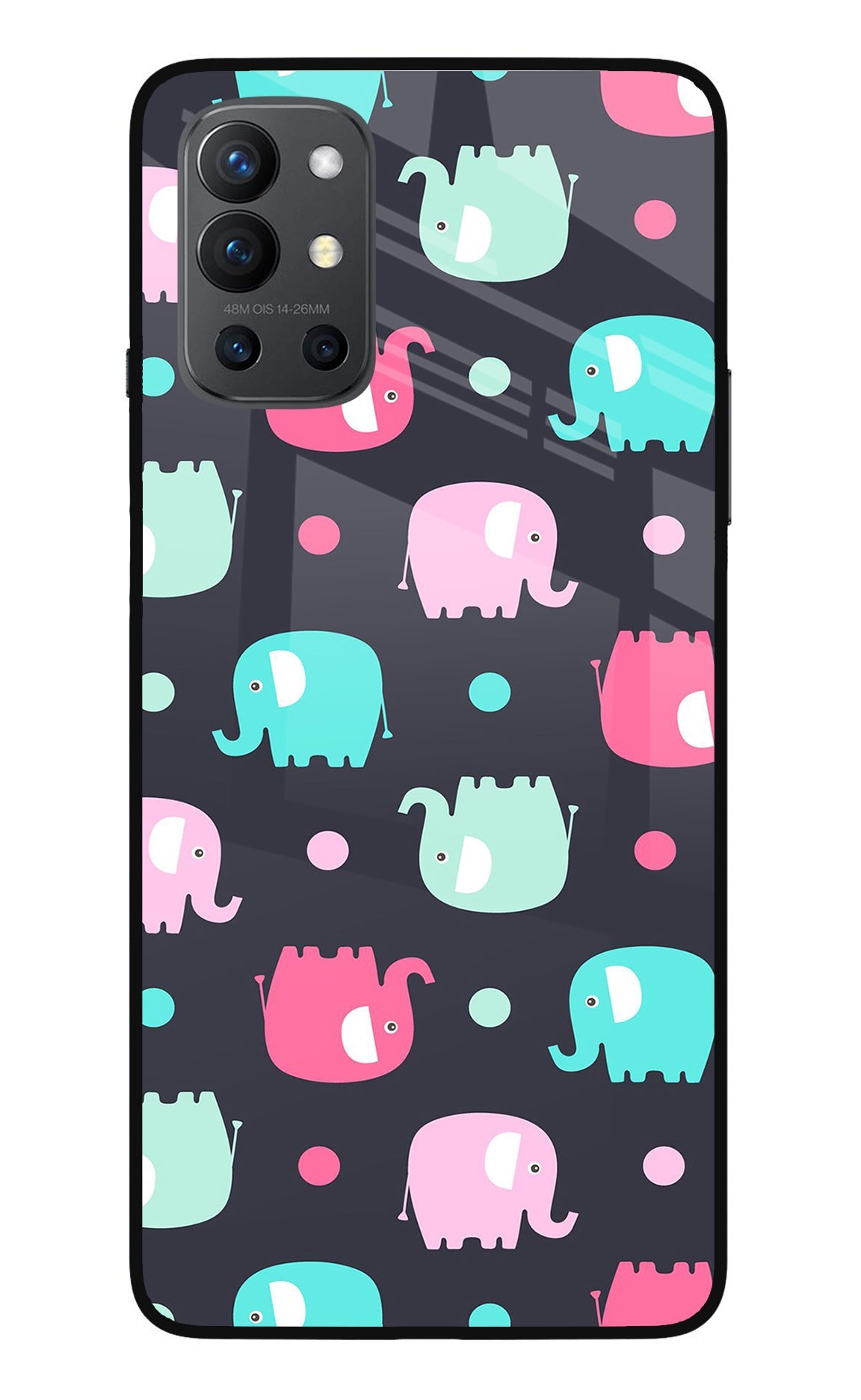 Elephants Oneplus 9R Glass Case