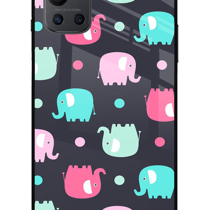 Elephants Oneplus 9R Glass Case