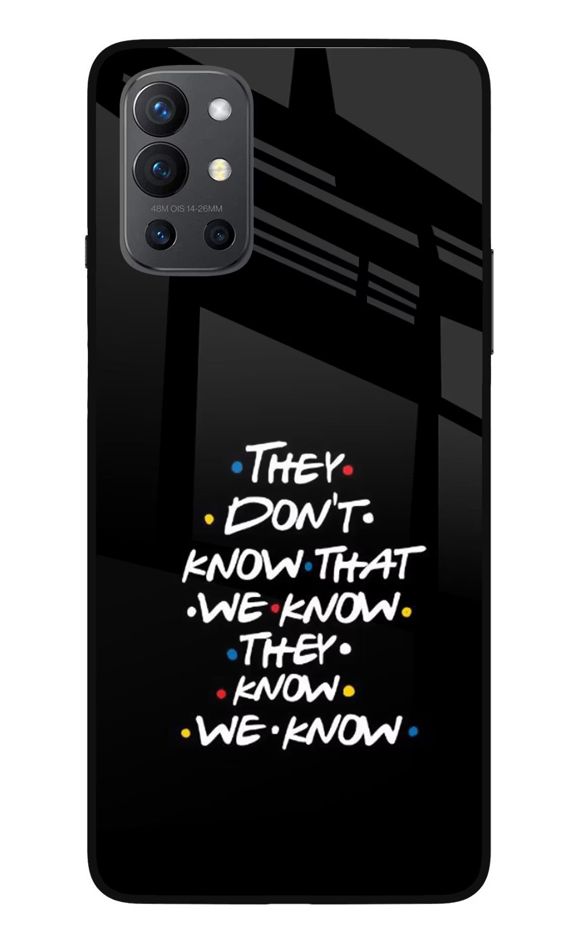 FRIENDS Dialogue Oneplus 9R Glass Case Back Cover by Casekaro