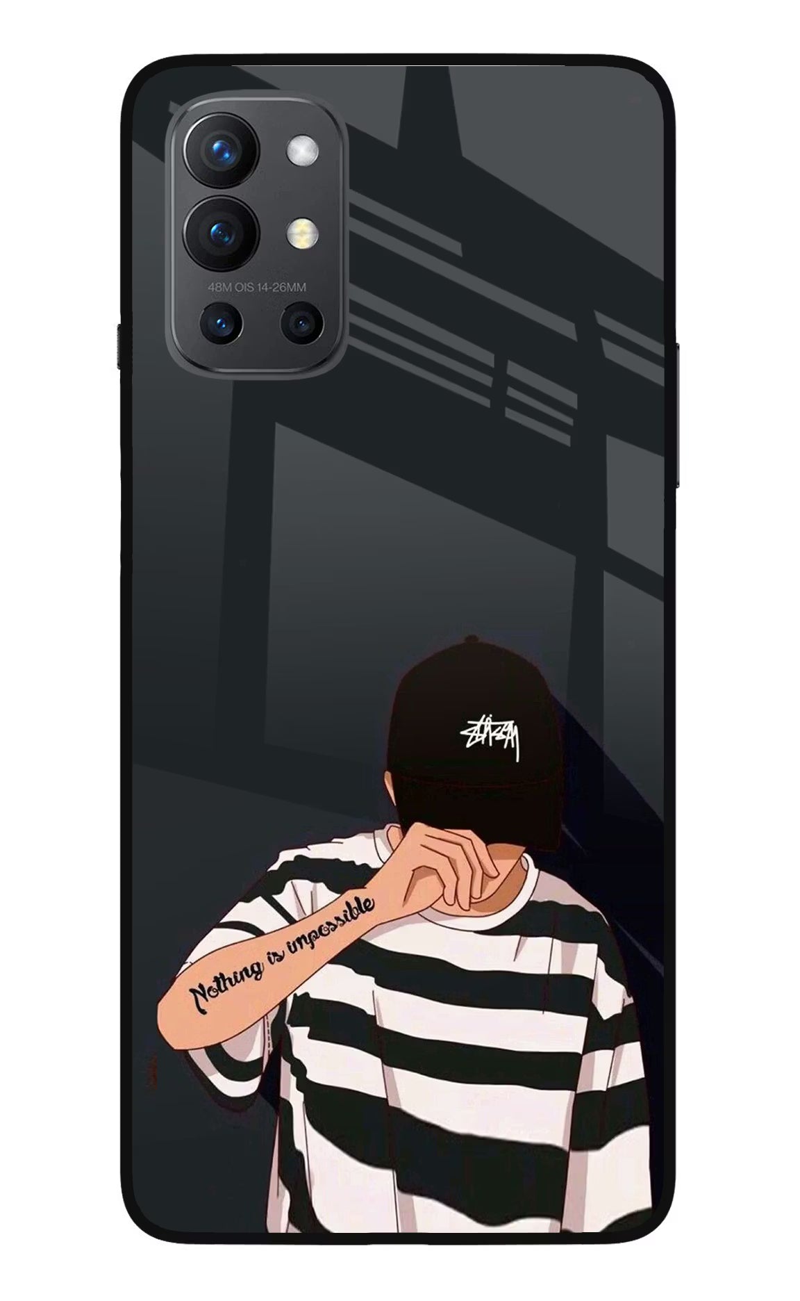 Aesthetic Boy Oneplus 9R Glass Case Back Cover by Casekaro