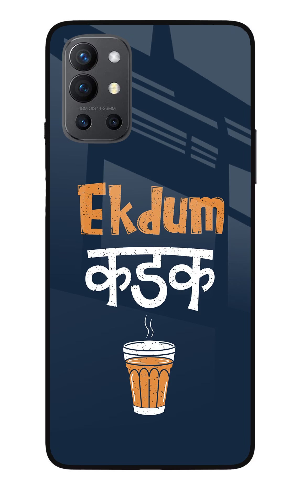 Ekdum Kadak Chai Oneplus 9R Glass Case Back Cover by Casekaro