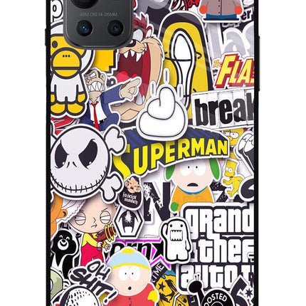 Sticker Bomb Oneplus 9R Glass Case