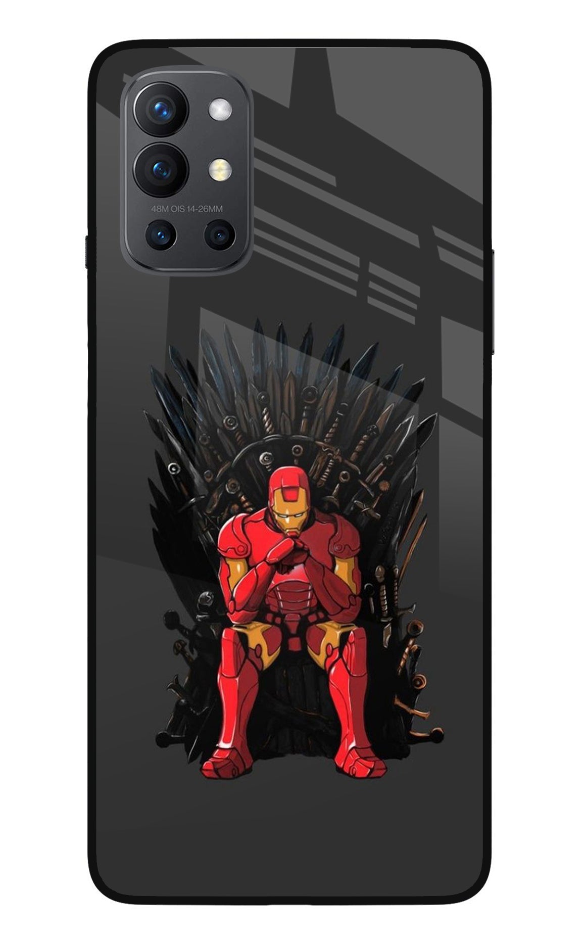 Ironman Throne Oneplus 9R Glass Case