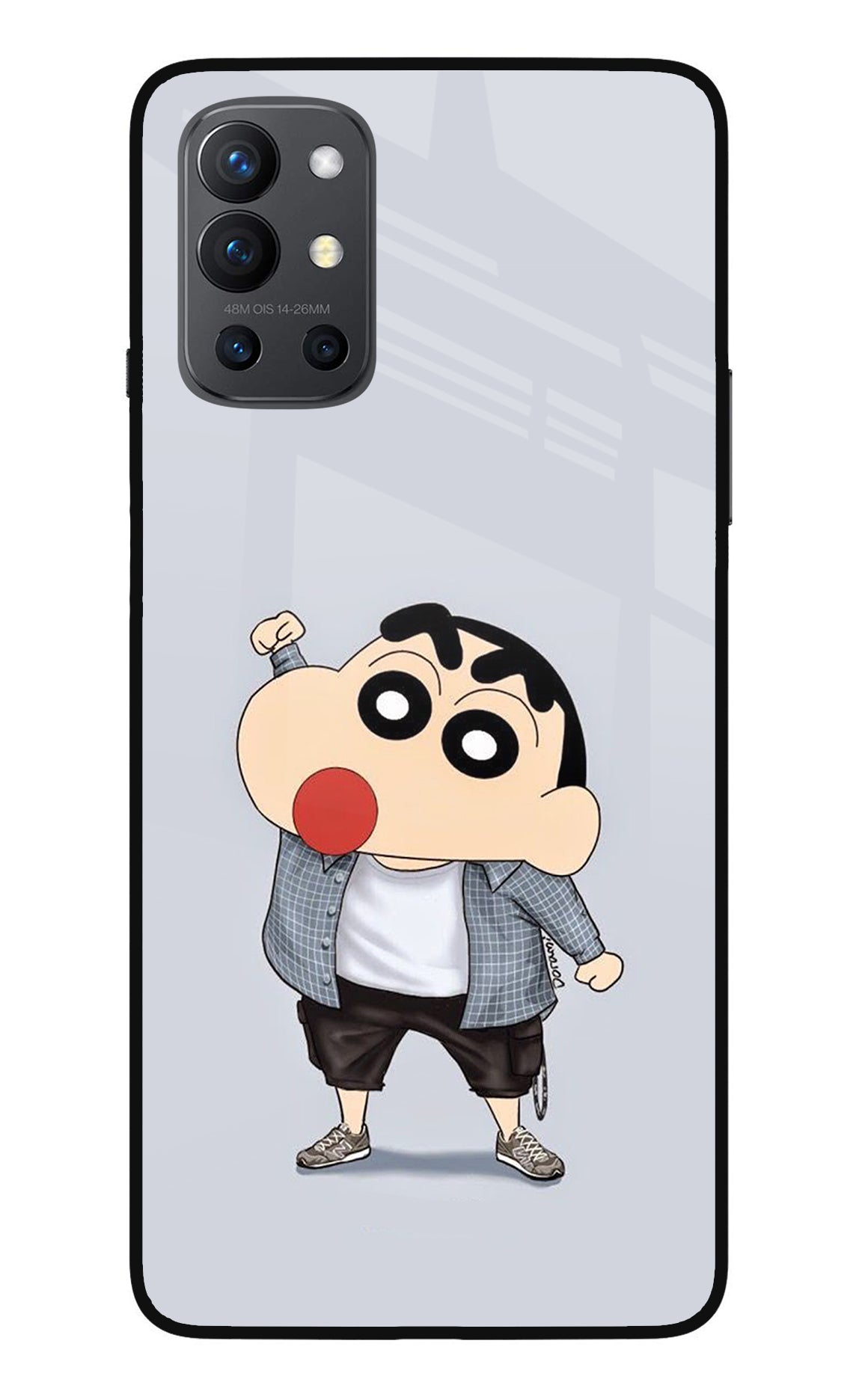 Shinchan Oneplus 9R Glass Case