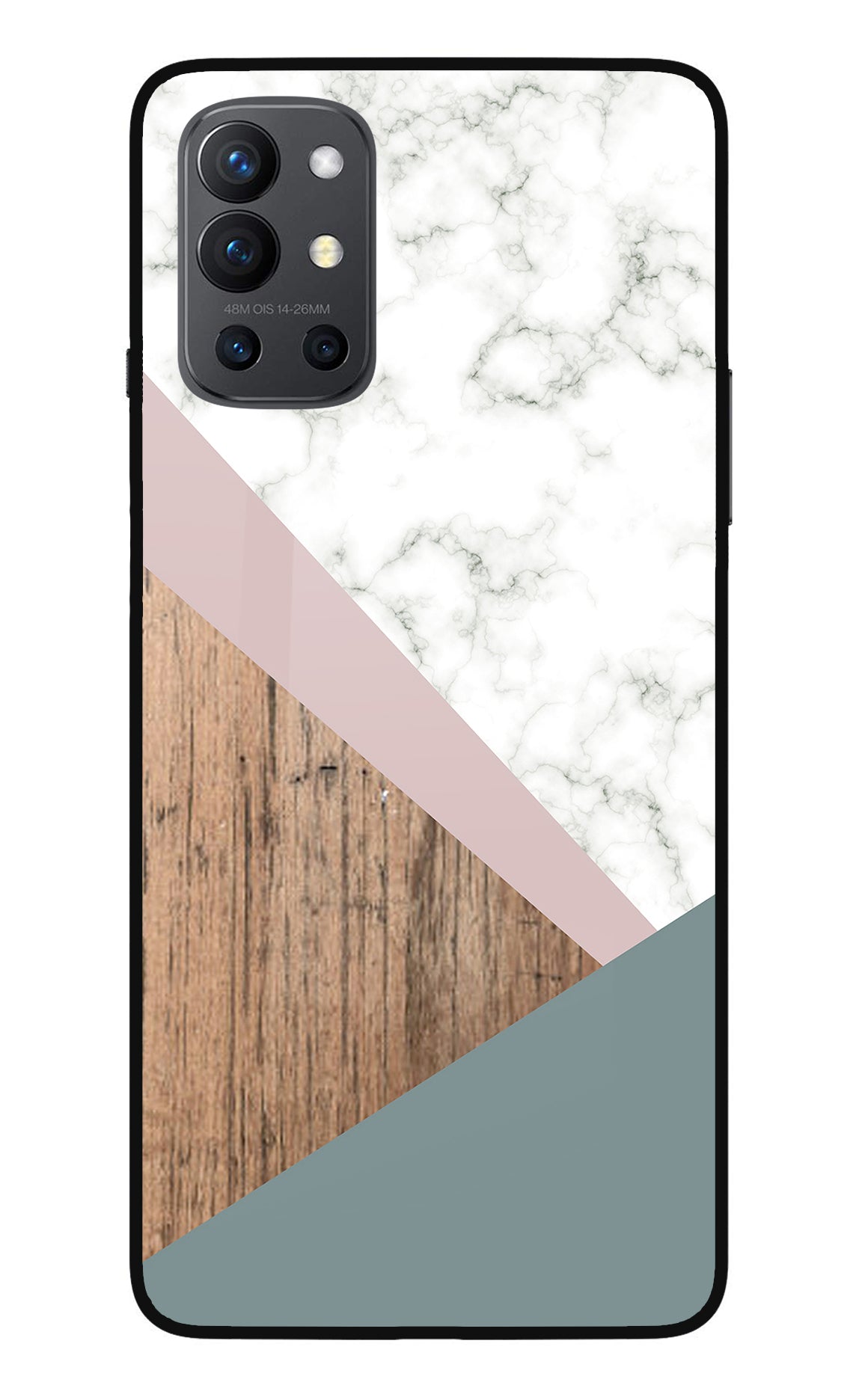 Marble wood Abstract Oneplus 9R Glass Case