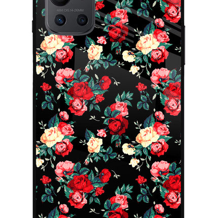 Rose Pattern Oneplus 9R Glass Case